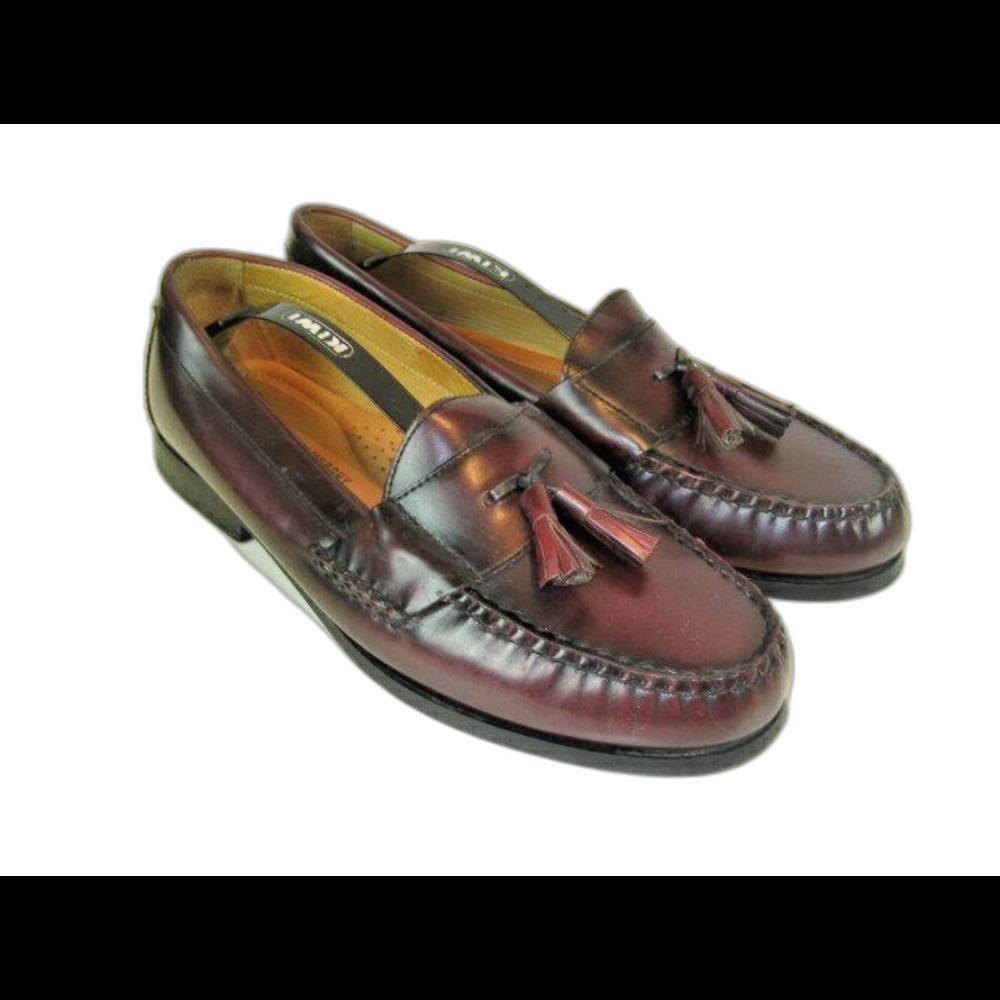 Mens Johnston & Murphy (Brazil) Cordovan Leather Tassle Loafers sz 10M